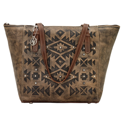 AMERICAN WEST Mystic Shadow Zip Top Bucket Tote - Tan