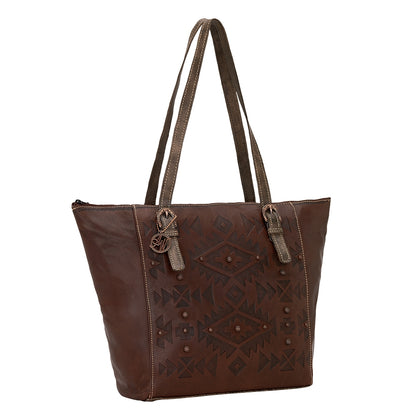AMERICAN WEST Mystic Shadow Zip Top Bucket Tote - Tan