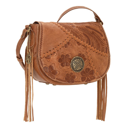 AMERICAN WEST Soho Groove Saddle Flap Crossbody Bag - Tan