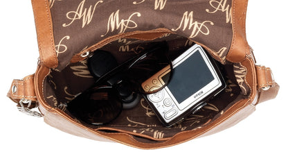 AMERICAN WEST Soho Groove Saddle Flap Crossbody Bag - Tan