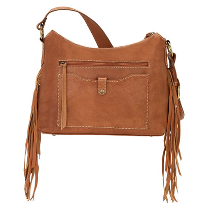 AMERICAN WEST Soho Groove Zip Top Shoulder Bag - Tan