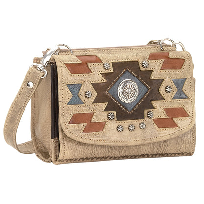 AMERICAN WEST Zuni Passage Small Crossbody Bag/Wallet - Tan