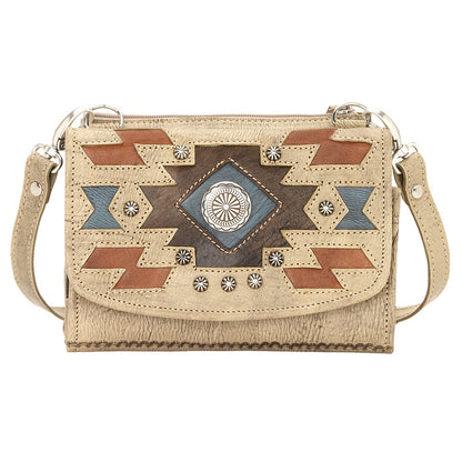 AMERICAN WEST Zuni Passage Small Crossbody Bag/Wallet - Tan