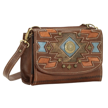AMERICAN WEST Zuni Passage Small Crossbody Bag/Wallet - Tan