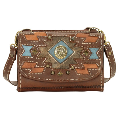 AMERICAN WEST Zuni Passage Small Crossbody Bag/Wallet - Tan