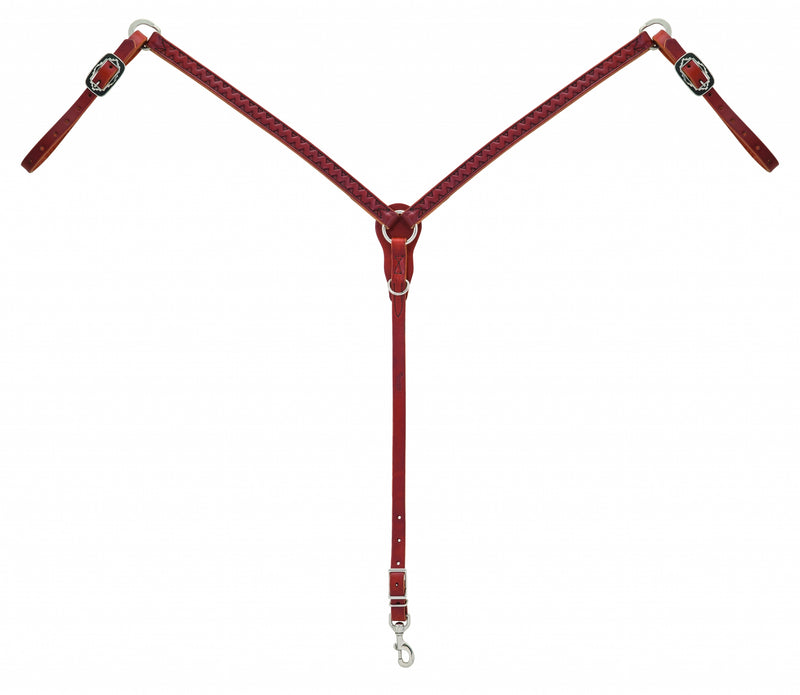 Weaver Chevron Hand Tooled Slim Breast Collar