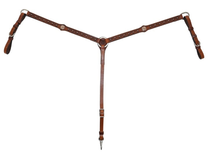 Circle Y Copper Spots Shaped Breast Collar