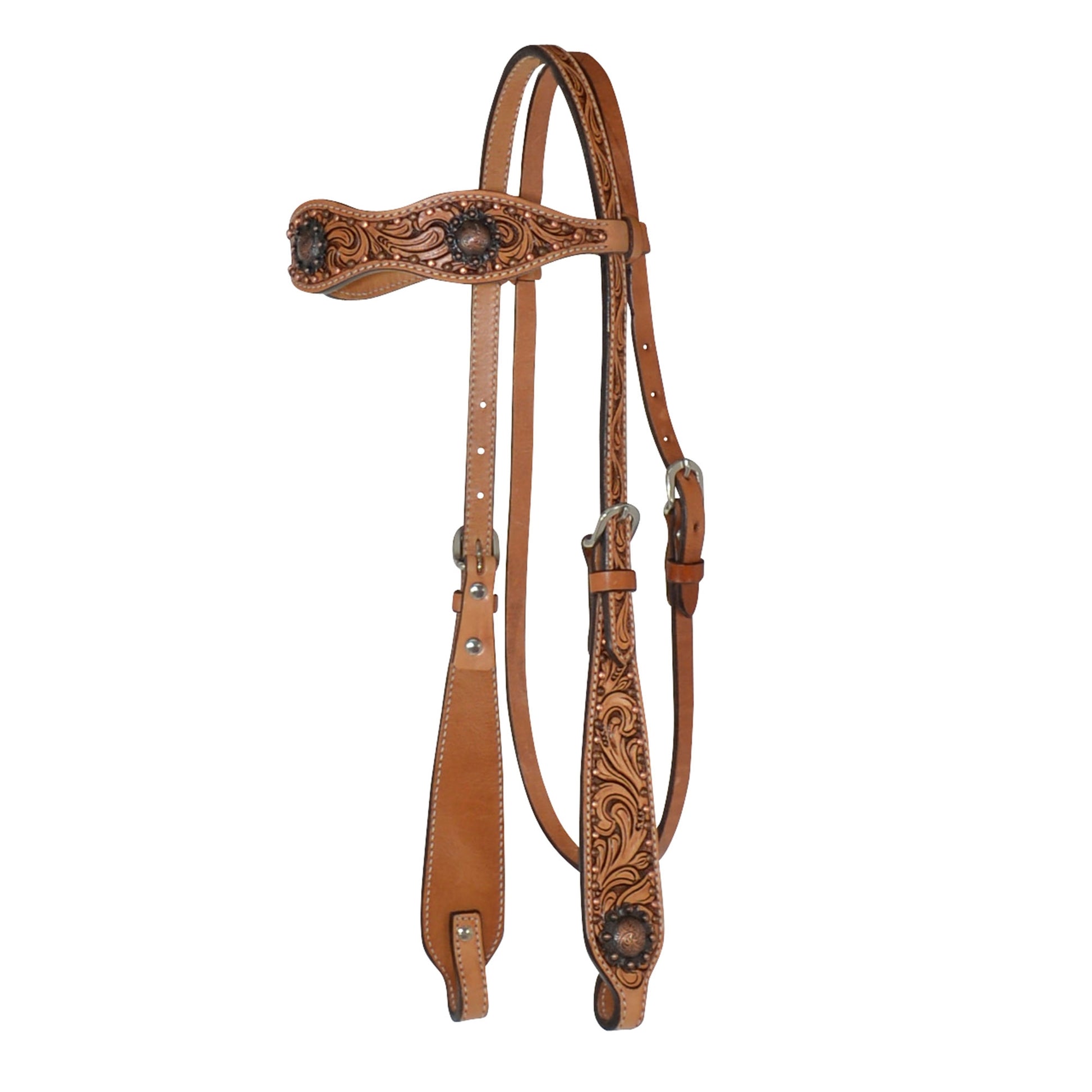 Circle Y Floral Berry Edge Concho Browband Headstall