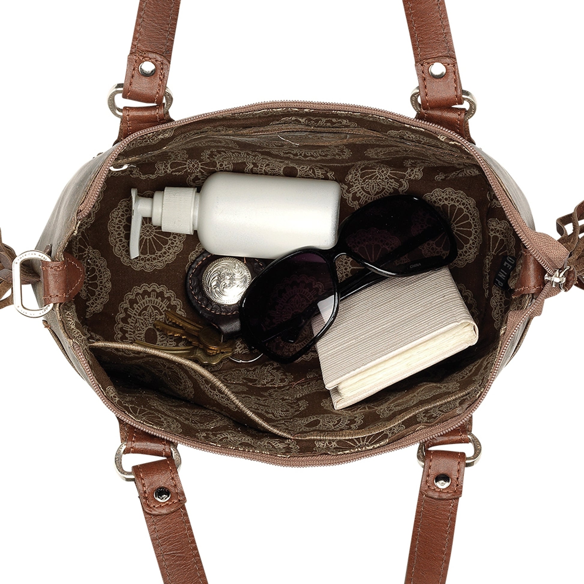 American West Mohican Melody Convertible Zip Top Bucket Tote