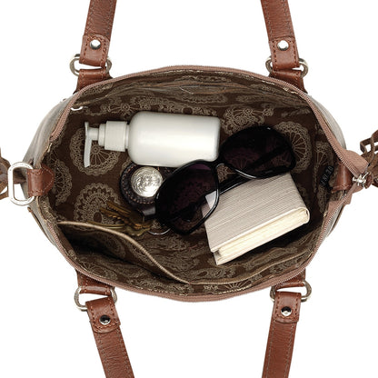 American West Mohican Melody Convertible Zip Top Bucket Tote
