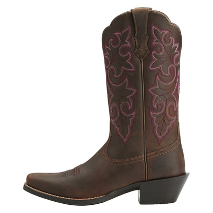 Ariat Ladies Round Up Square Toe Boots - Powder Brown