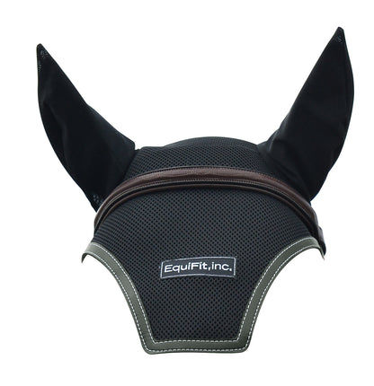 Equifit Logo Ear Bonnet Colored Trim Os Blk Nvy