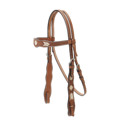 CO Saddlery Basket Shaped Headstall with Buck Stitch