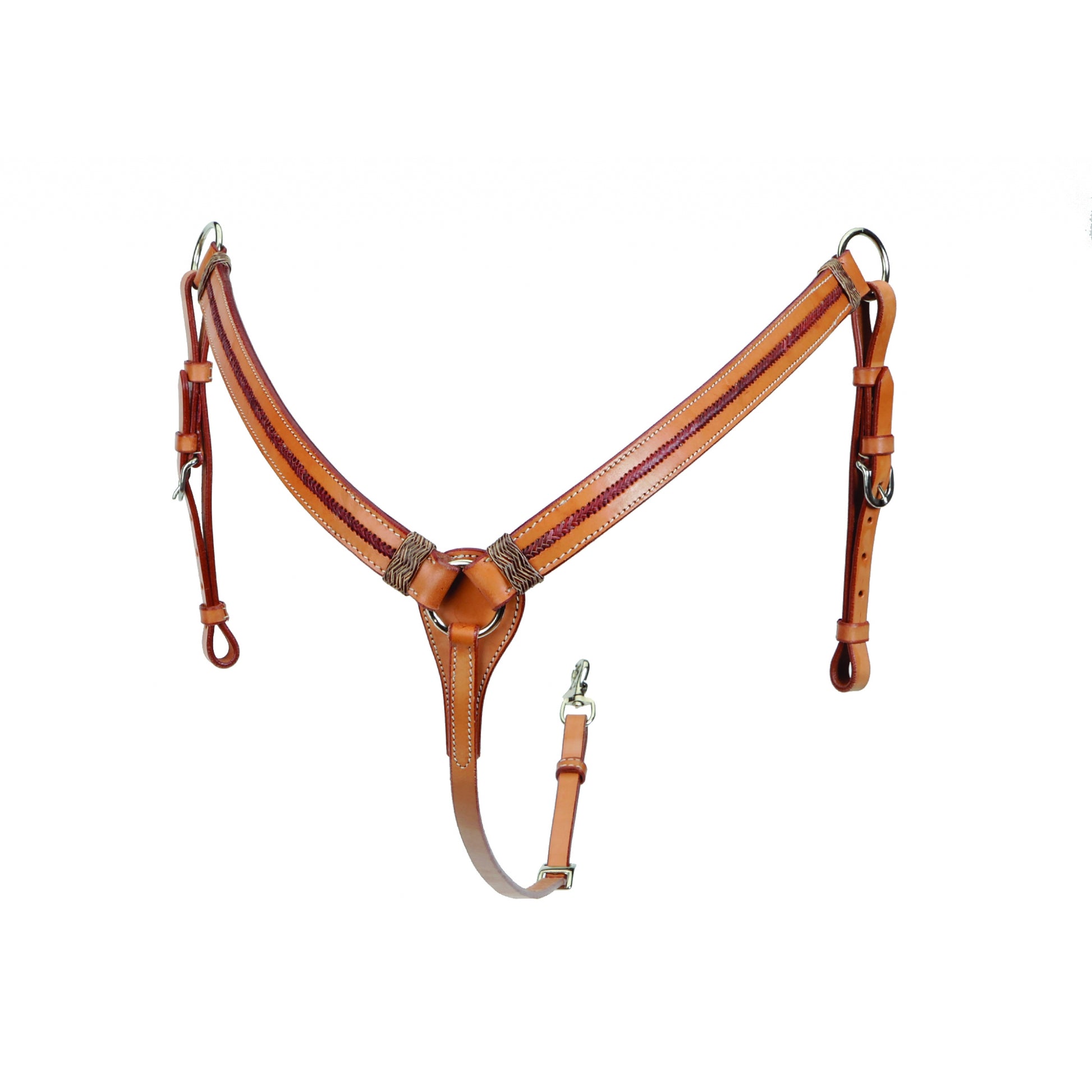 Colorado Saddlery Breast Collar With Red Rawhide Overlay