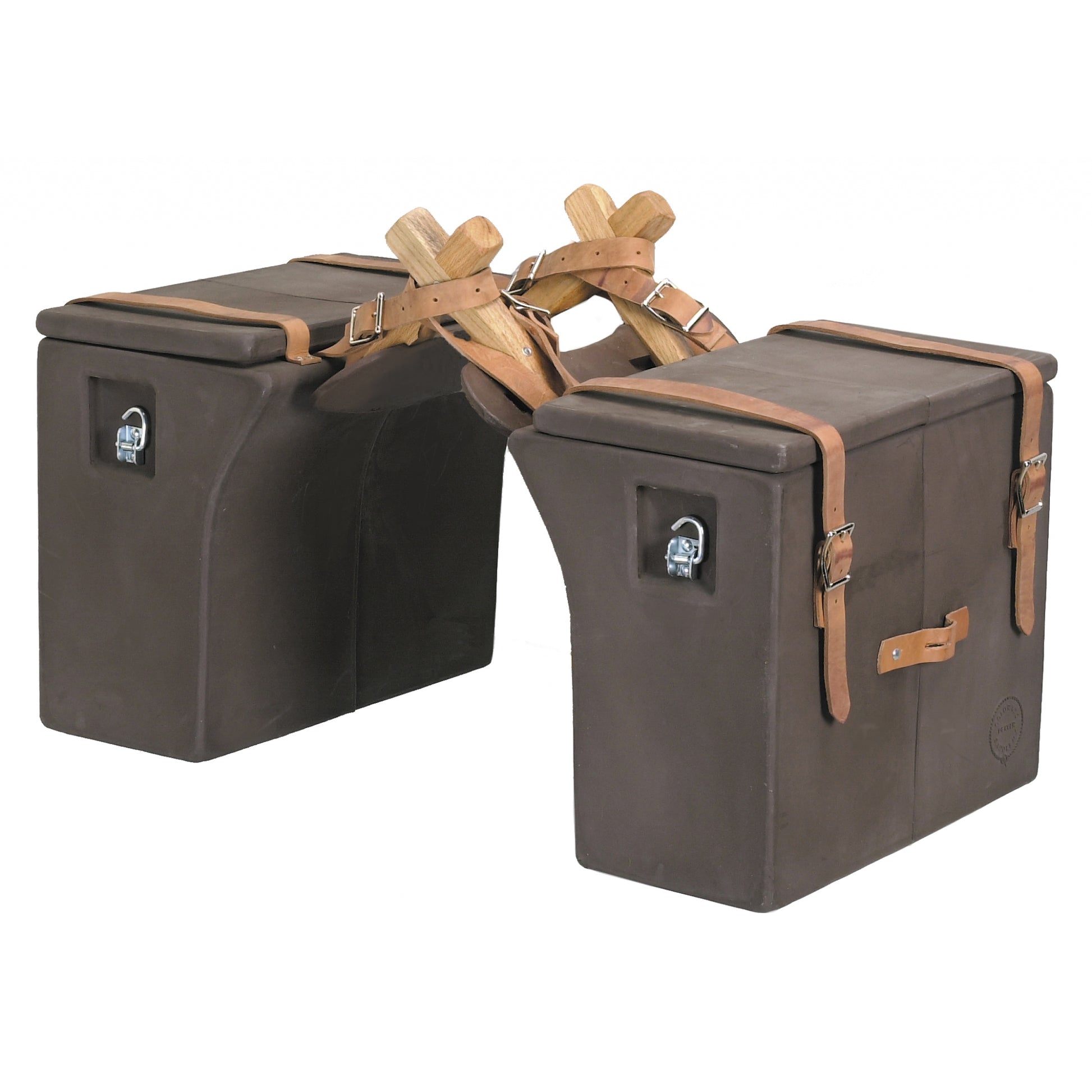 Colorado Saddlery Hard Side Panniers With Leather Straps