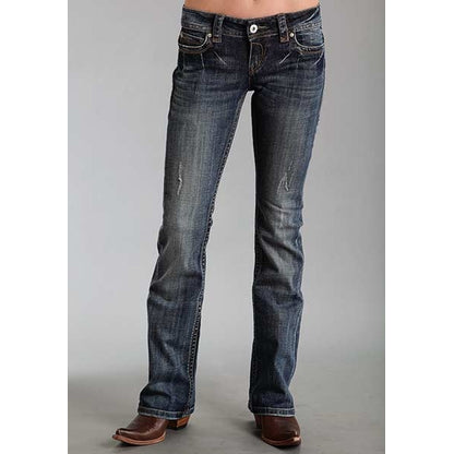 Stetson Ladies 818 Fit Contrast S Stitched Back Pocket Boot Cut Jeans