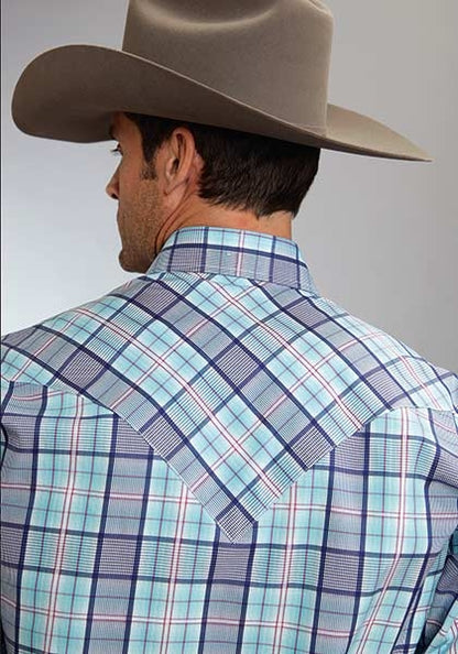 Stetson Mens Spring IV Streetlight Plaid Long Sleeve Snap Shirt