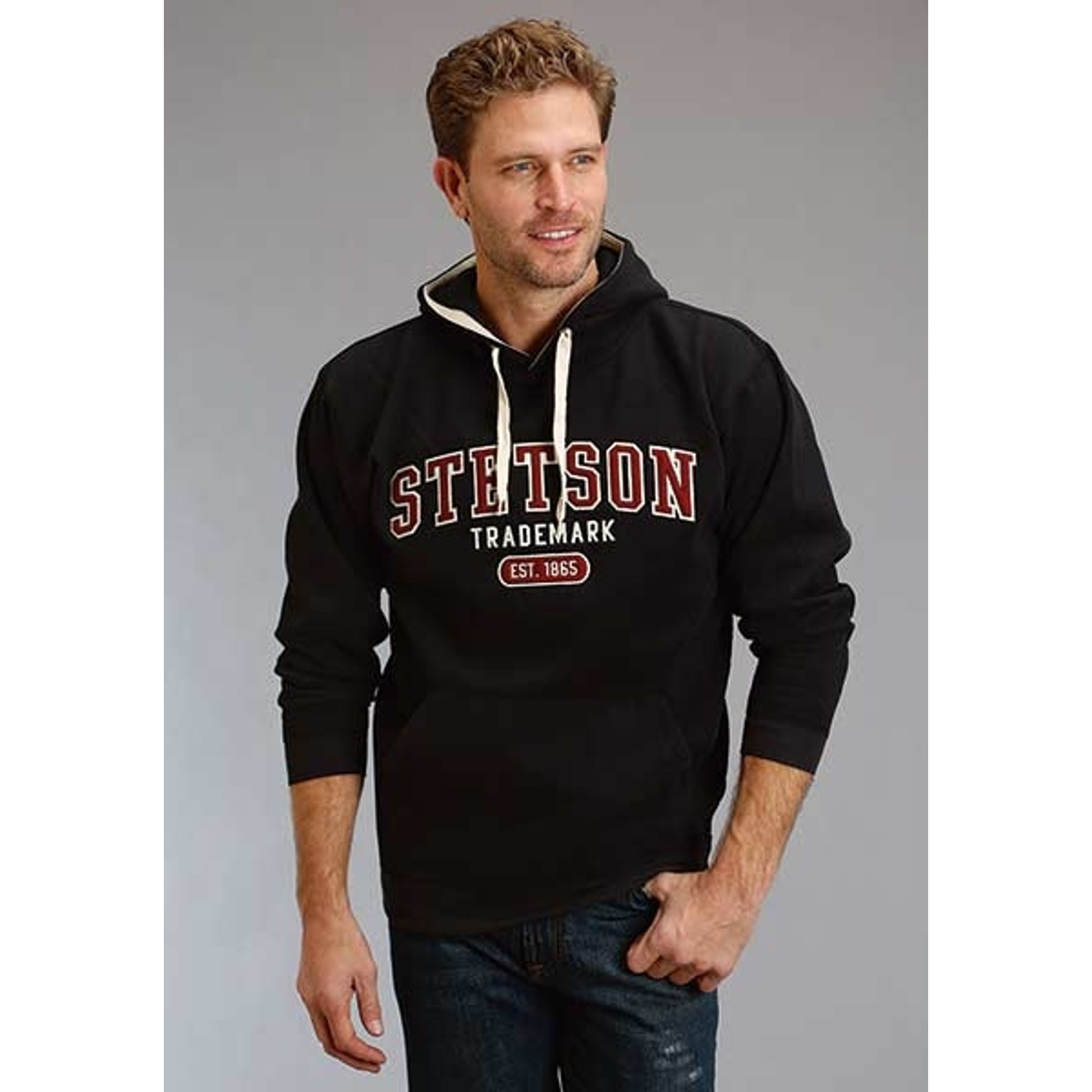 Stetson Mens Stetson Applique Hooded Sweatshirt - Wine/Black