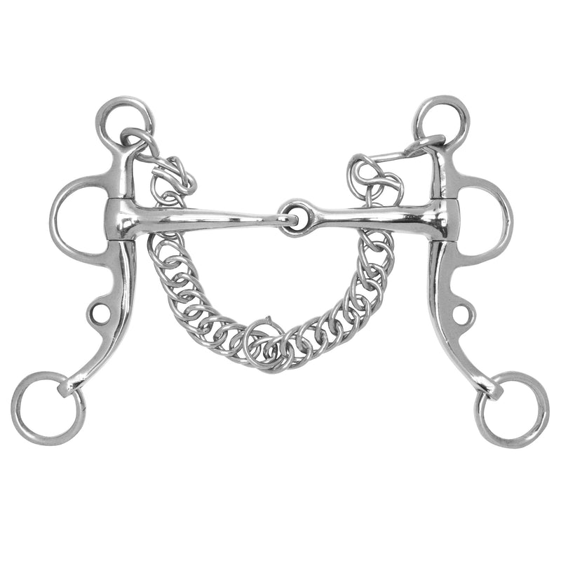 Argentine Tom Thumb Snaffle Bit With Curb Chain 5