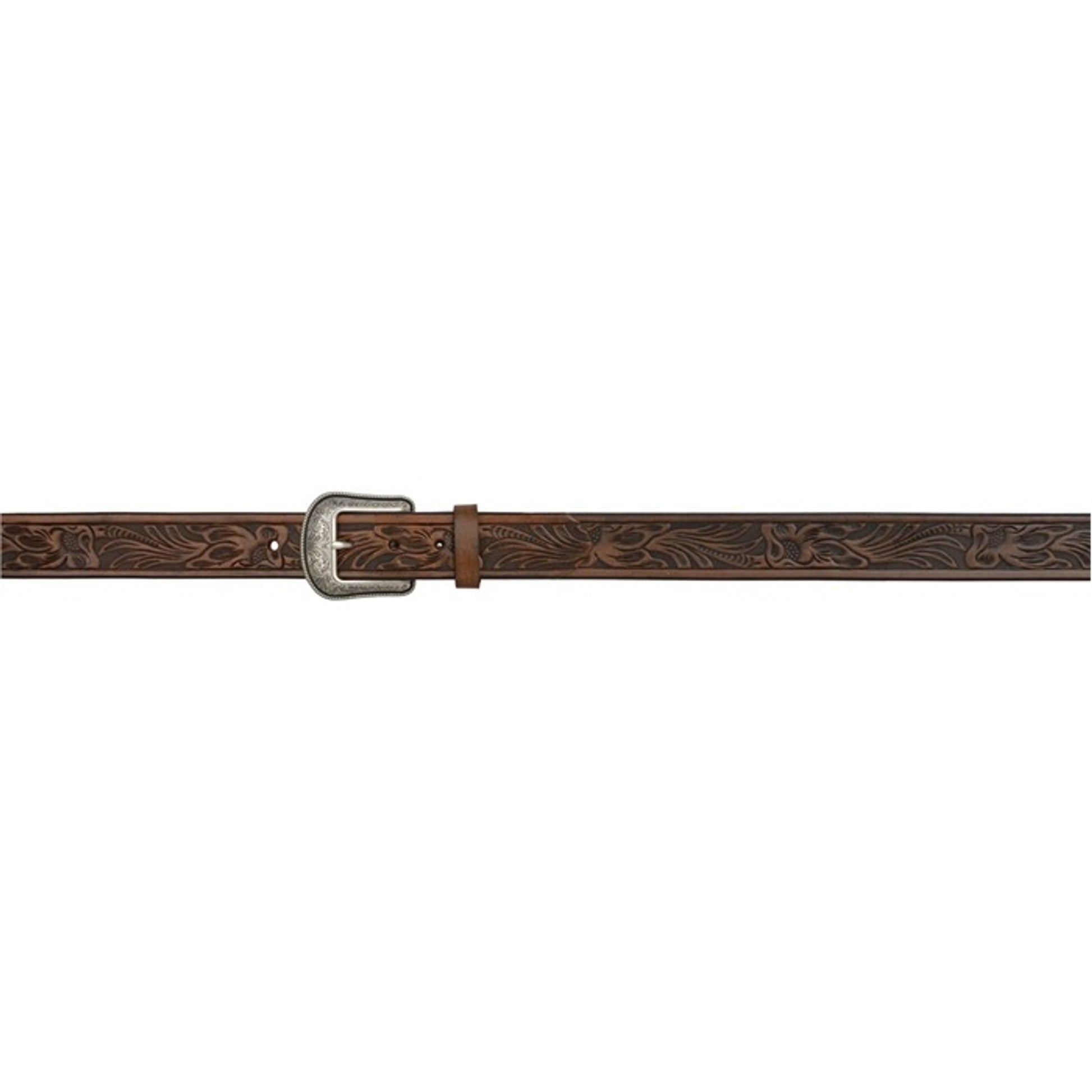 3D Men's 1 1/2" Floral Tool Western Fashion Belt - Medium Brown