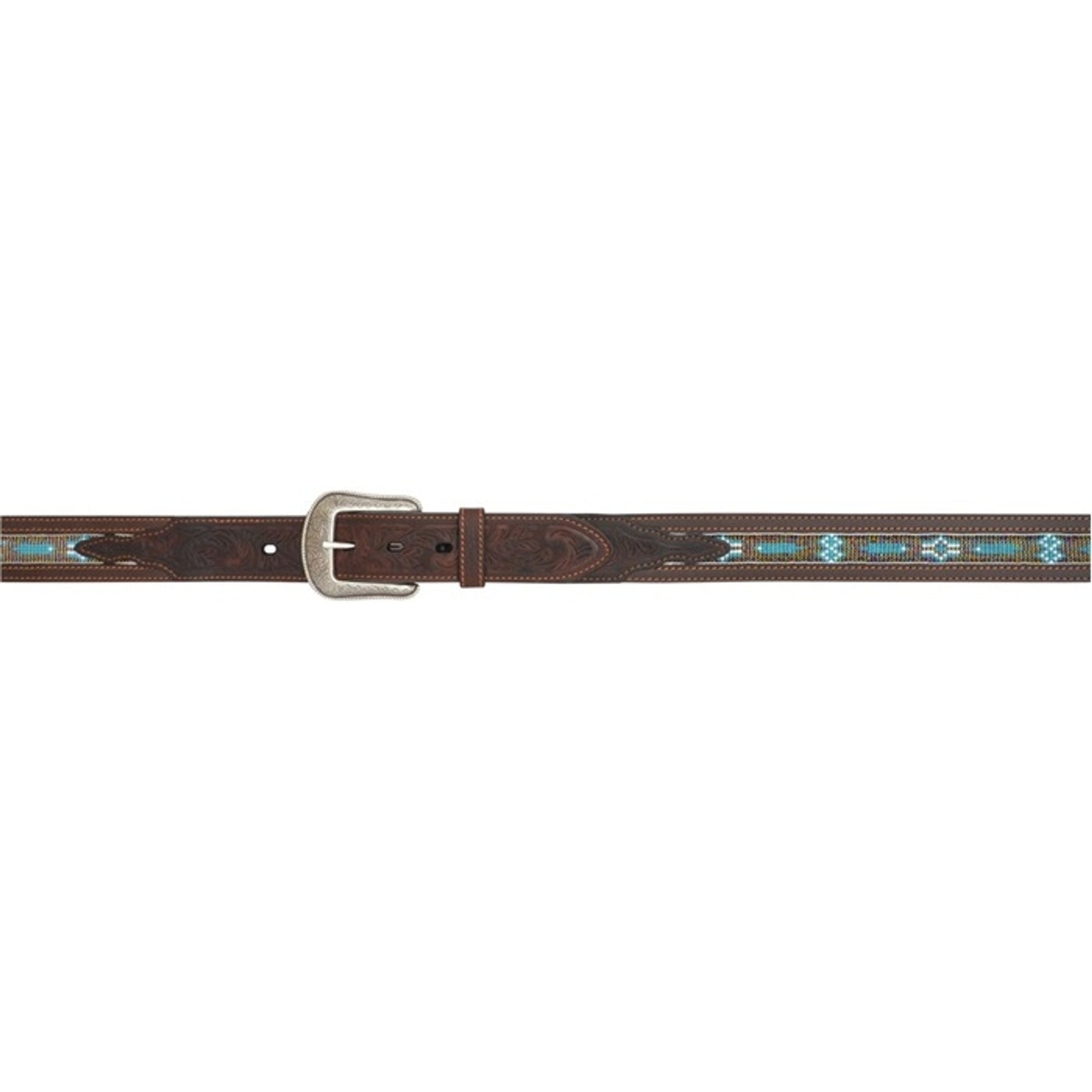 3D Men's 1 1/2" Southwest Beaded Western Fashion Belt - Dark Brown