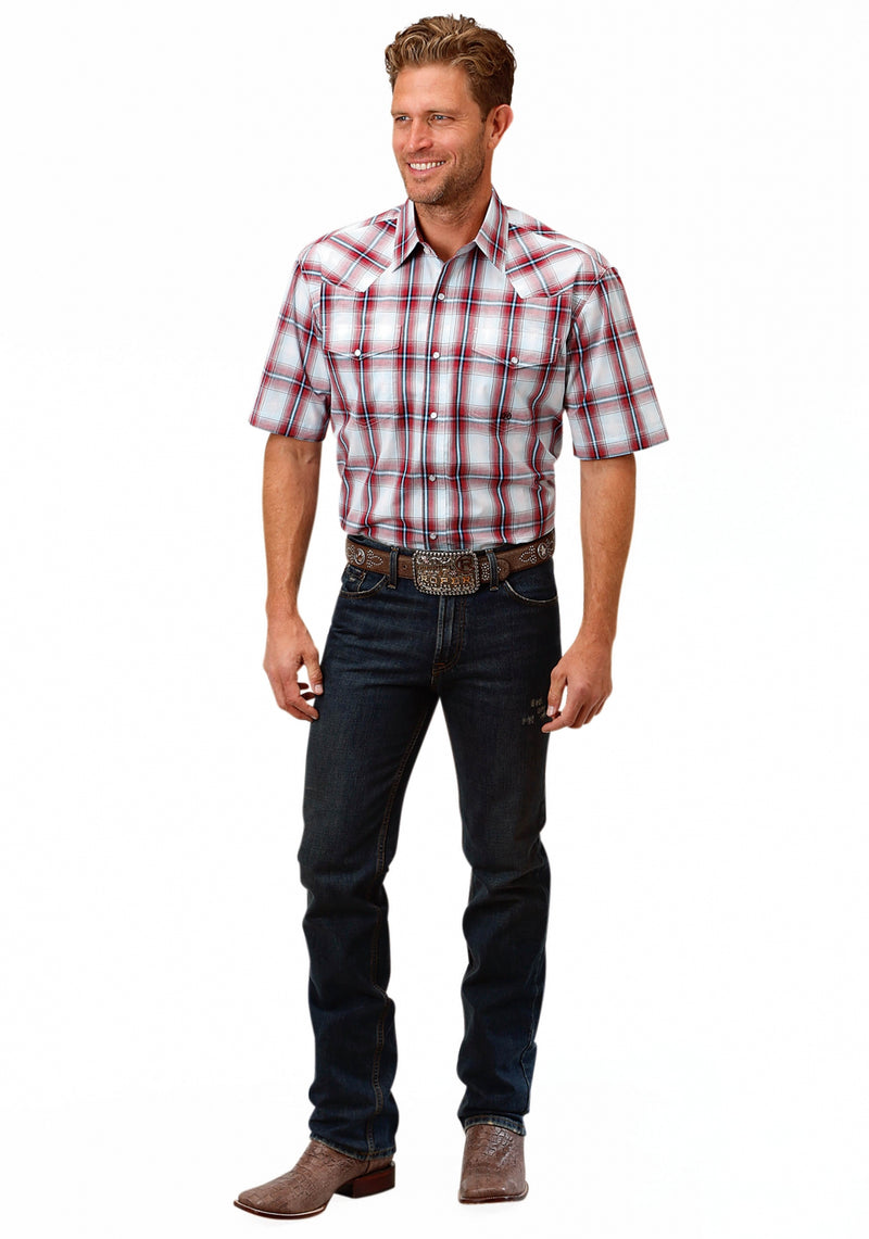 Roper Men's 1526 Baseball Ombre Short Sleeve Shirt
