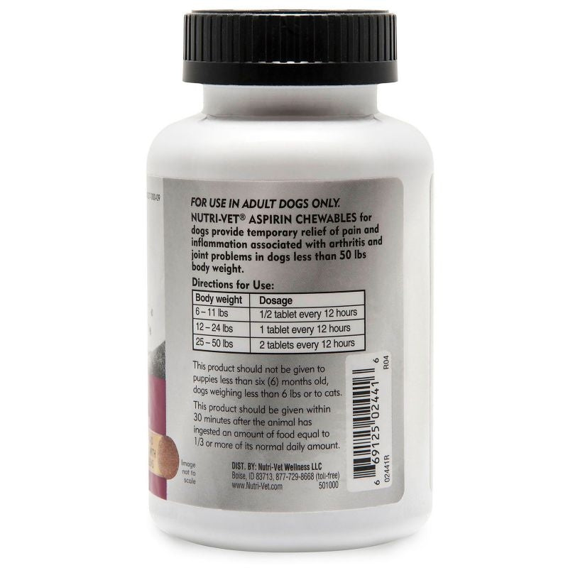 Nutri-Vet K9 Dog Aspirin for Small Dogs 100ct