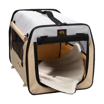 Pet Life Khaki Collapsible Easy House Carrier