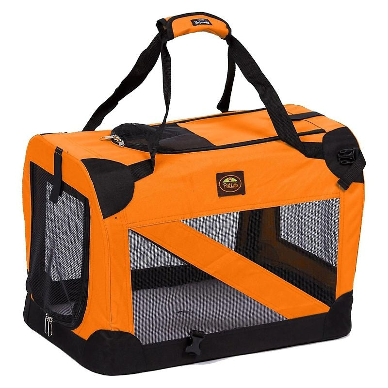 Pet Life Orange Vista View Collapsible Carrier