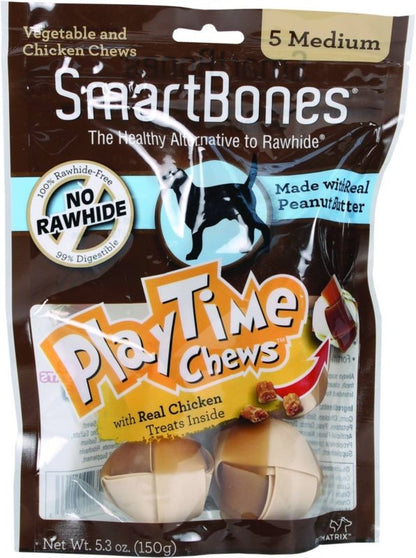 SmartBones PlayTime Dog Chews Peanut Butter