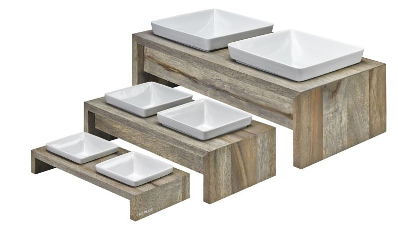 Bowsers Artisan Fossil Double Dog Feeder