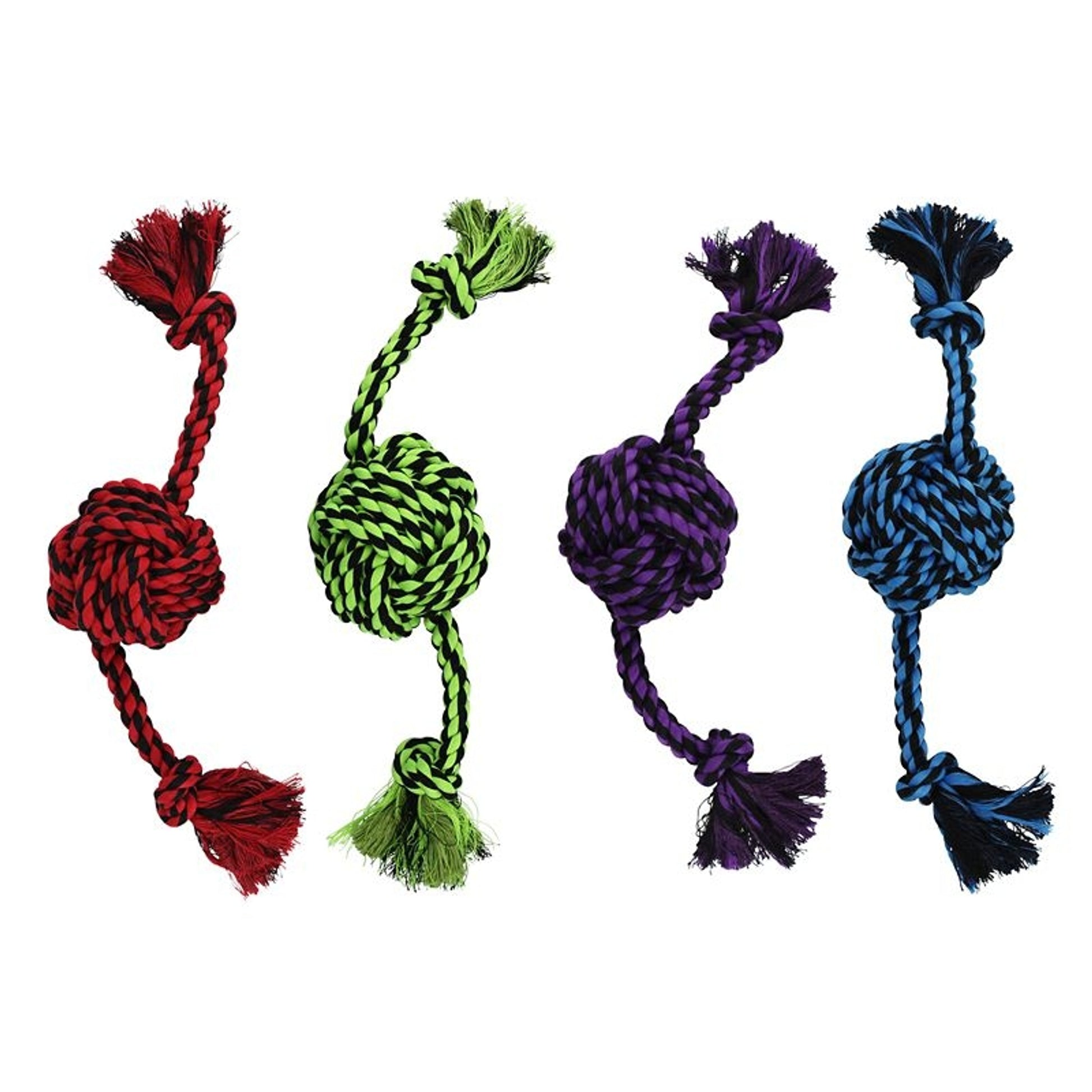 Nuts for Knots 2 Knot Rope Tug with Ball Dog Toy