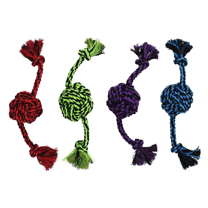 Nuts for Knots 2 Knot Rope Tug with Ball Dog Toy