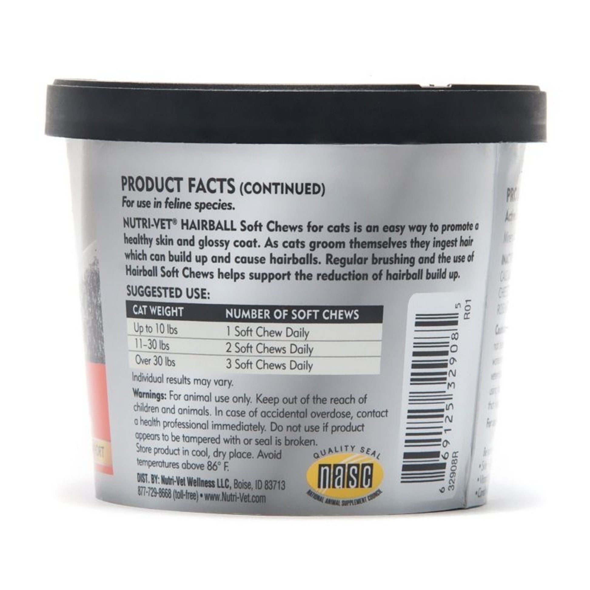 Nutri-Vet Hairball Formula Soft Chew Cat Treat