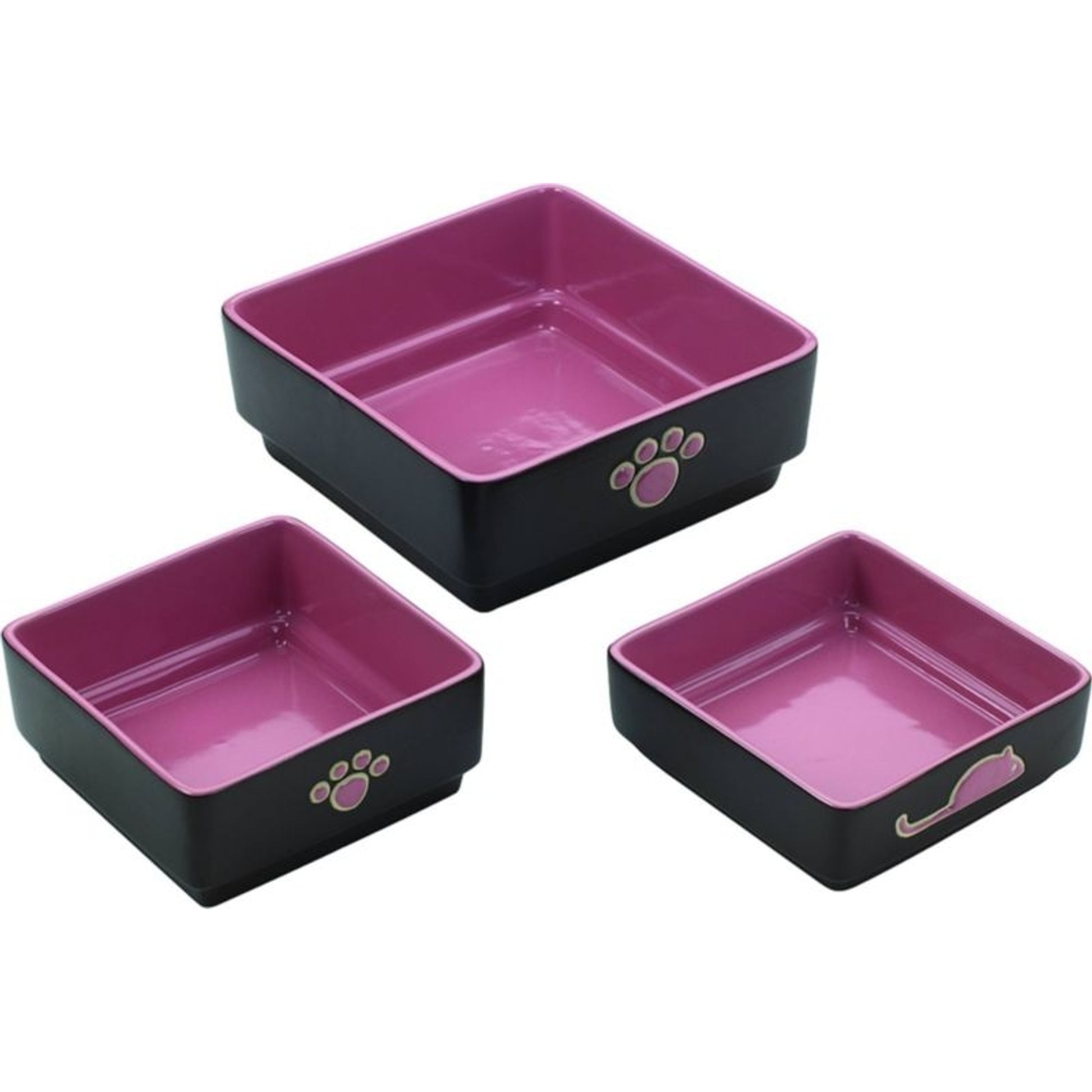 SPOT Four Square Stoneware Dog Dish