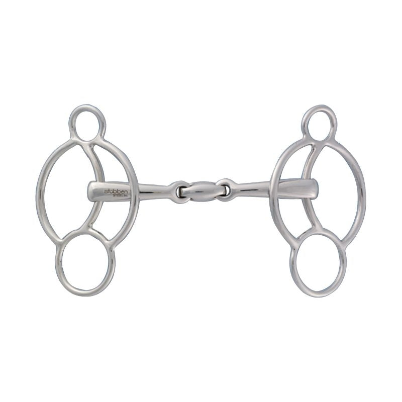Stubben Steeltec EZ Control 3-Ring Gag Bit