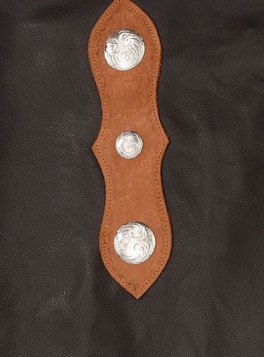 Tough1 Suede Leather Silver Concho Chinks