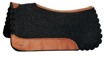 Circle Y Scallop Gray Wool Felt Pad