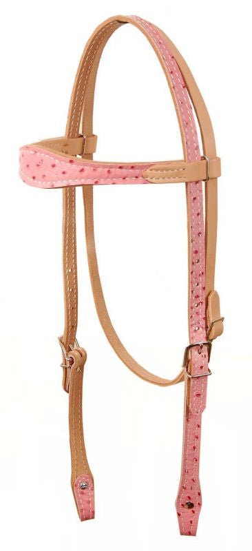 American Saddlery Scalloped Ostrich Headstall