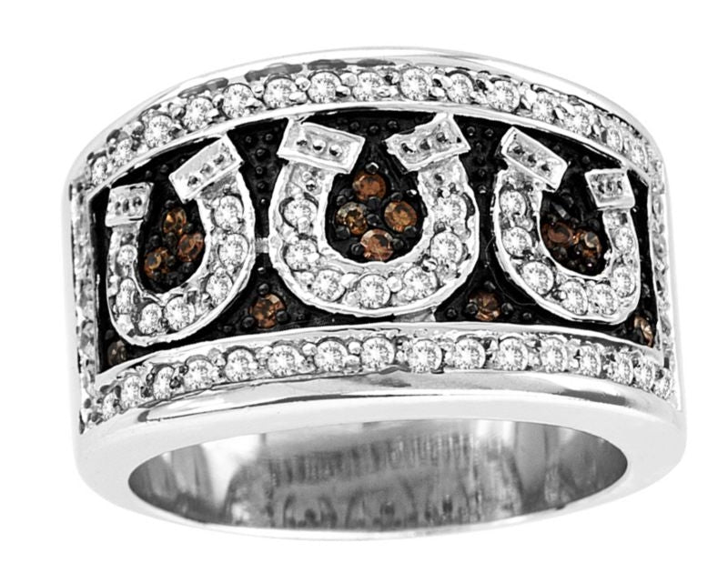 Kelly Herd Horseshoes Ring Chocolate