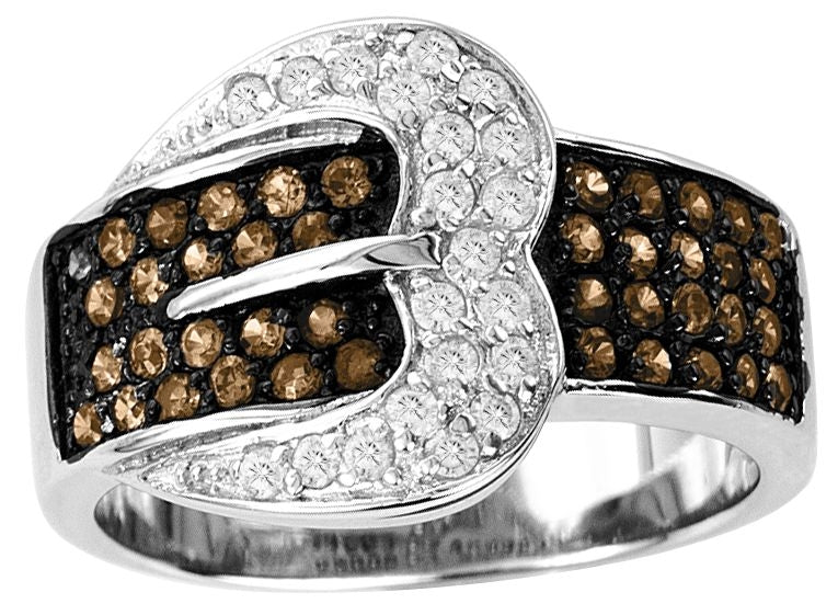 Kelly Herd Pave Buckle Ring Chocolate