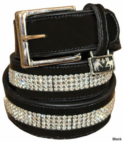 Equine Couture Ladies Bling Leather Belt Lg Havana