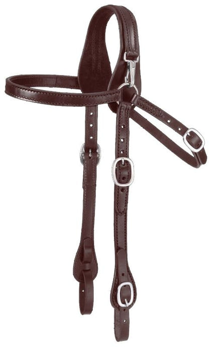 Tough1 Leather Mule Browband Headstall