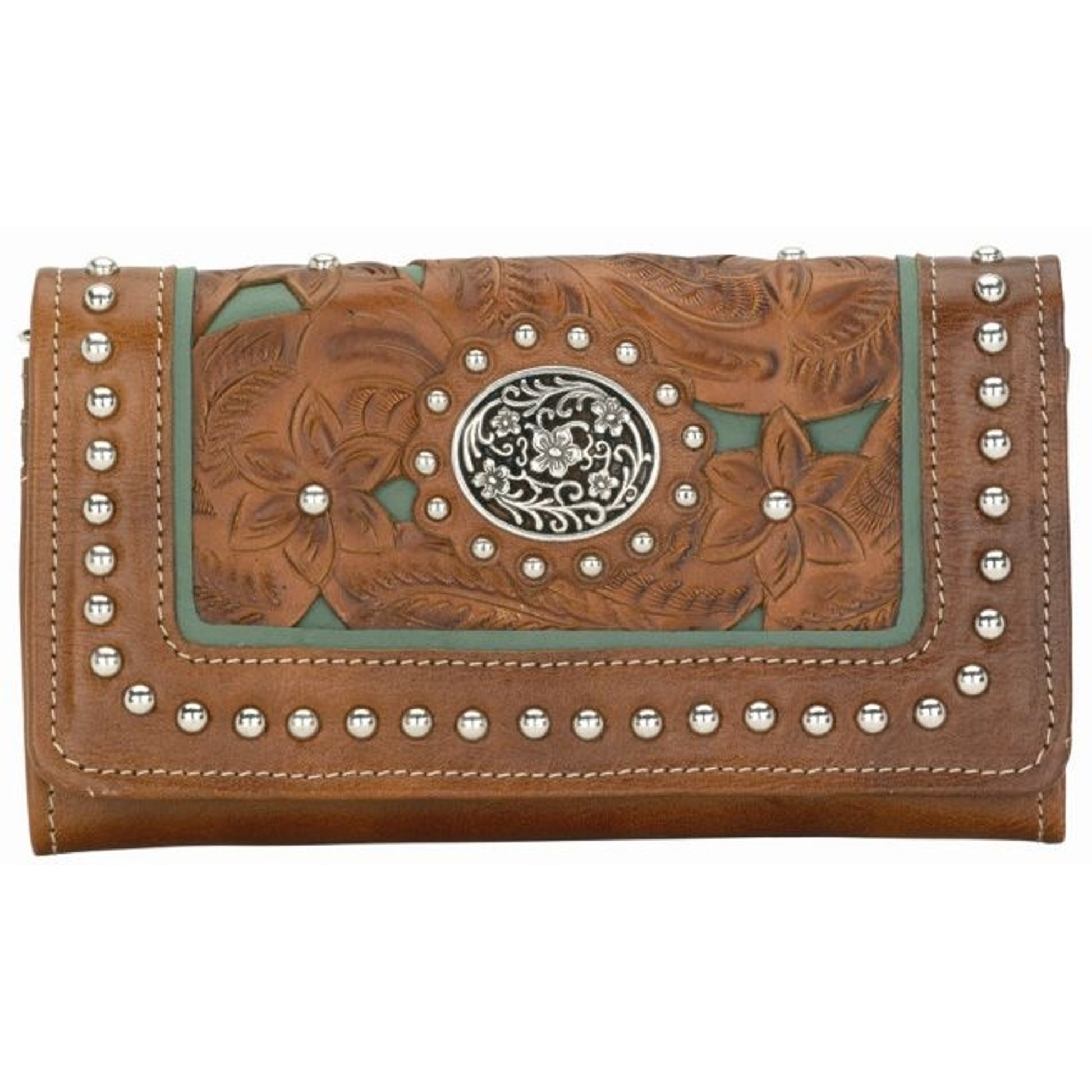 American West Lady Lace Ladies Tri-Fold Wallet