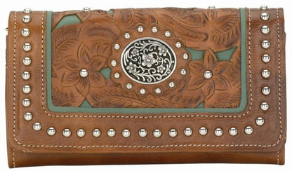 American West Lady Lace Ladies Tri-Fold Wallet