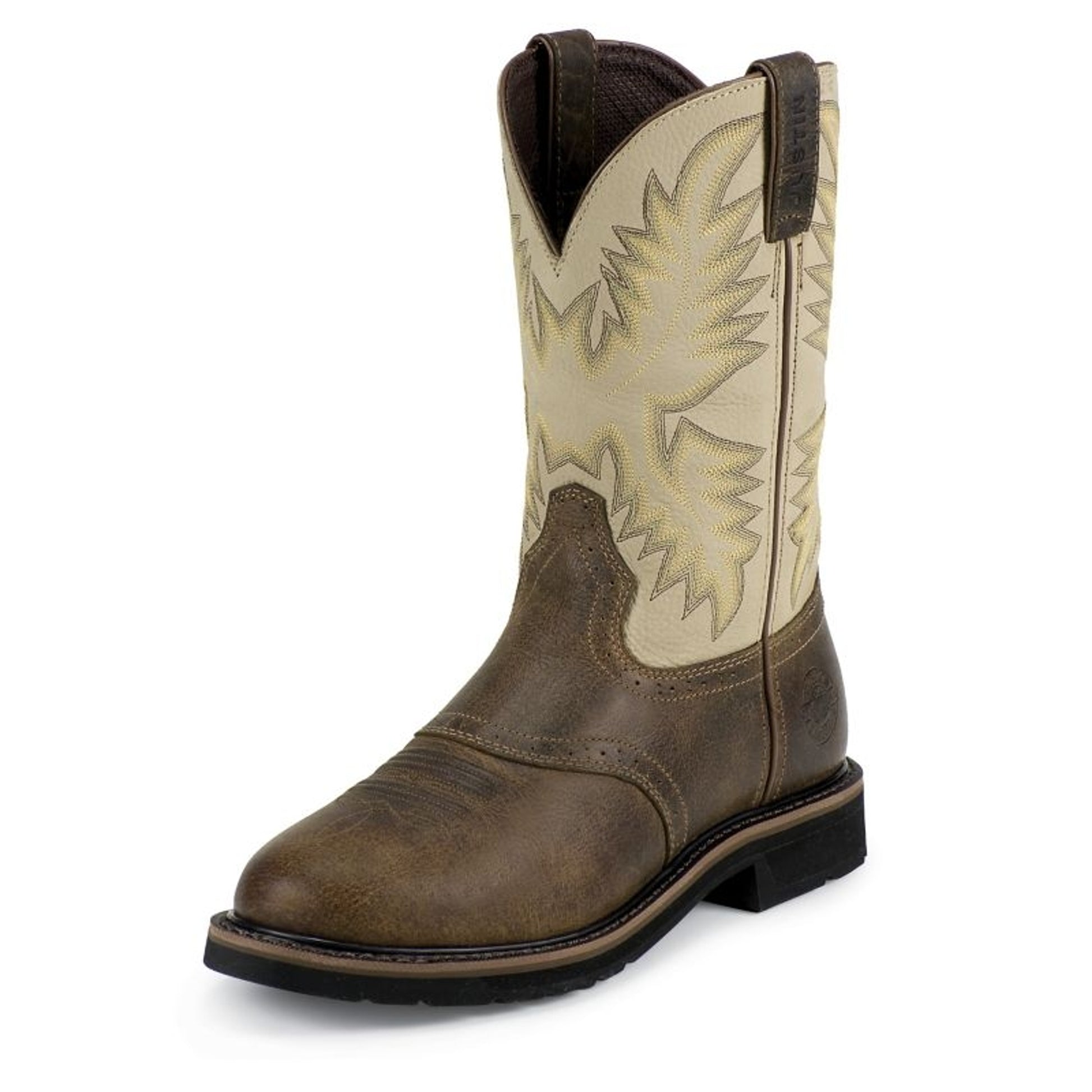 Justin Mens Stampede Steel Waxy Work Boots–