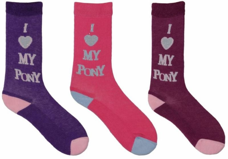 TuffRider Childs I Love My Pony Socks 3 Pack