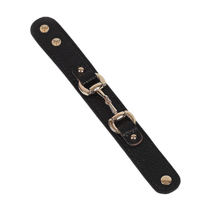 Awst Intftl Leather Snaffle Bit Bracelet Beige