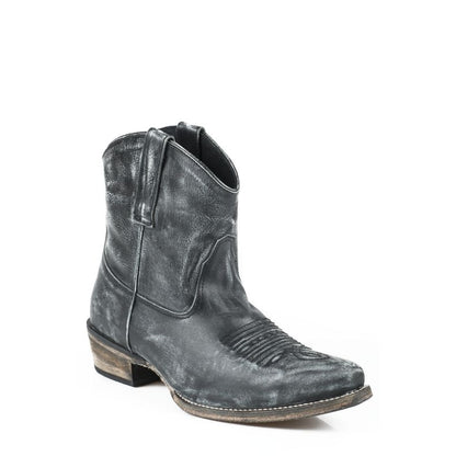 Roper Ladies Snip Toe Short Leather Brn Boots