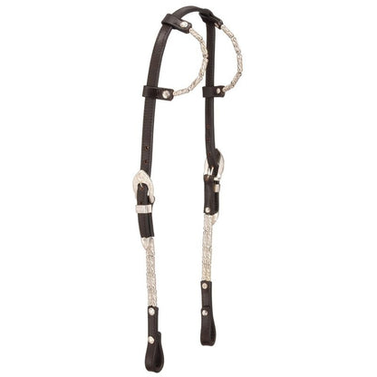 RKing Silver Ferruled Dbl Ear Headstall